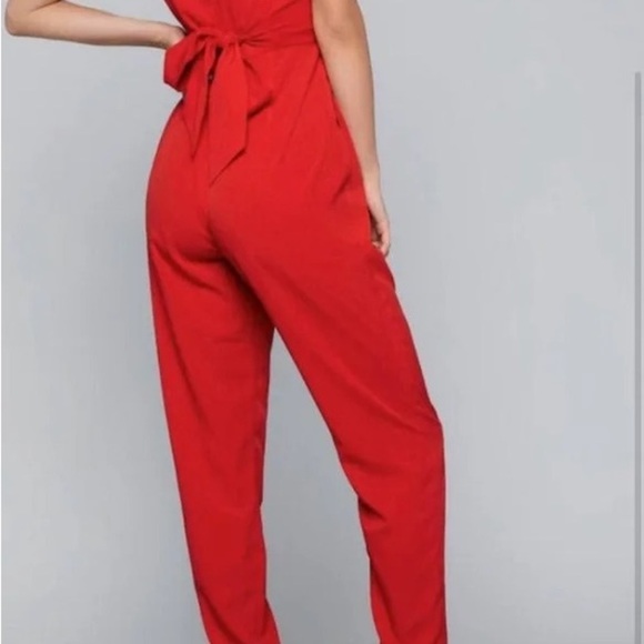 Bebe Red Sweetheart Strapless Jumpsuit NWT - Picture 2 of 10